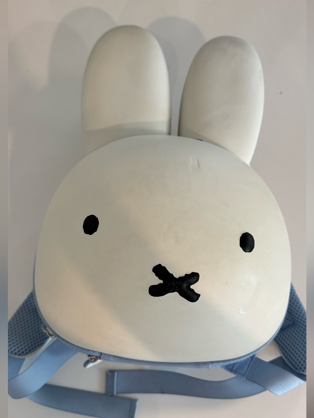 miffy White Bunny Face Backpack with Blue Straps
